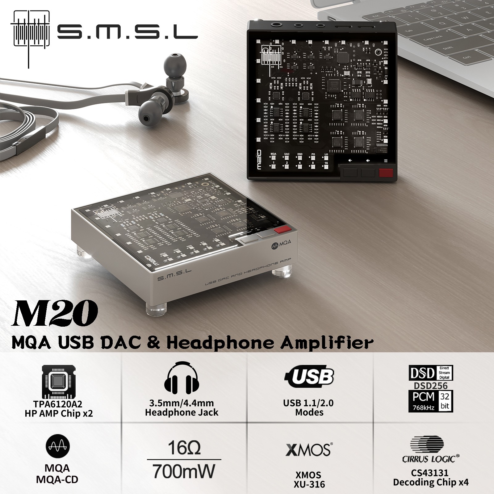 SMSL M20 고해상도 게이밍 오디오 디코더 4xCS - Android Tablet Gaming Accessories 리뷰 및 가격