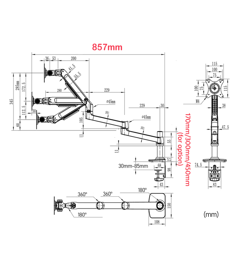450mm DL-8013LP 풀 모션 17인치 노트북/ - Tablet Lap Desk 리뷰 및 가격